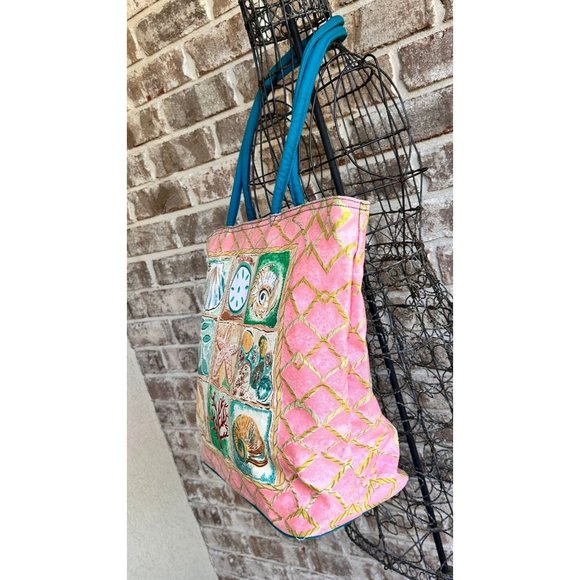 VTG NWT Fun in the Sun Canvas Tote Bag Beach Seashell Sanddollar Vacatio… - Picture 3 of 11